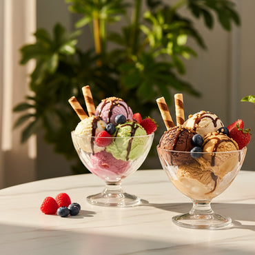 Set de 6 Coupes à Glace Quartz en Verre Cristallin – 37,5 cl | Design Élégant & Durable