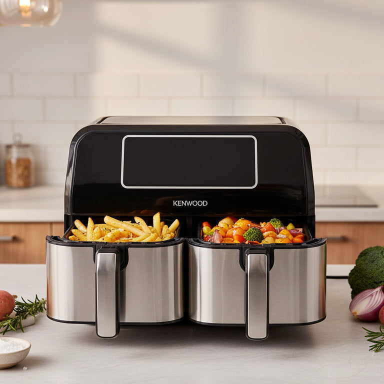 Friteuse à Air Kenwood kHealthy Fry TWIN – Double Panier XXL & Cuisson Saine