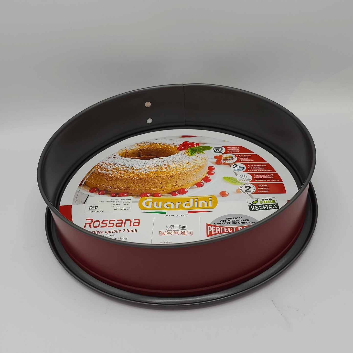 Moule à Charnière 2-en-1 Guardini Rossana – Acier Anti-adhésif Rouge (28cm)