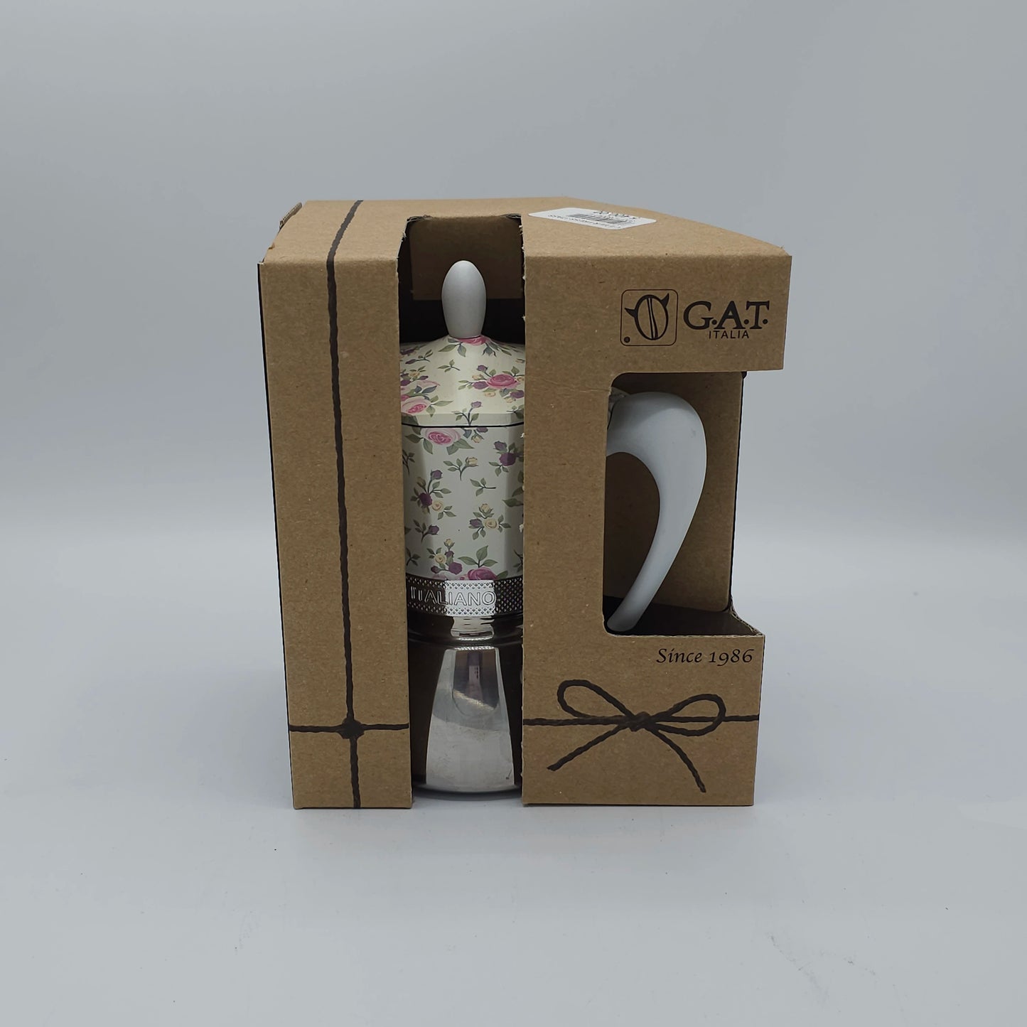 Cafetière Italienne Moka G.A.T. "Espresso Italiano" - Motif Floral Vintage