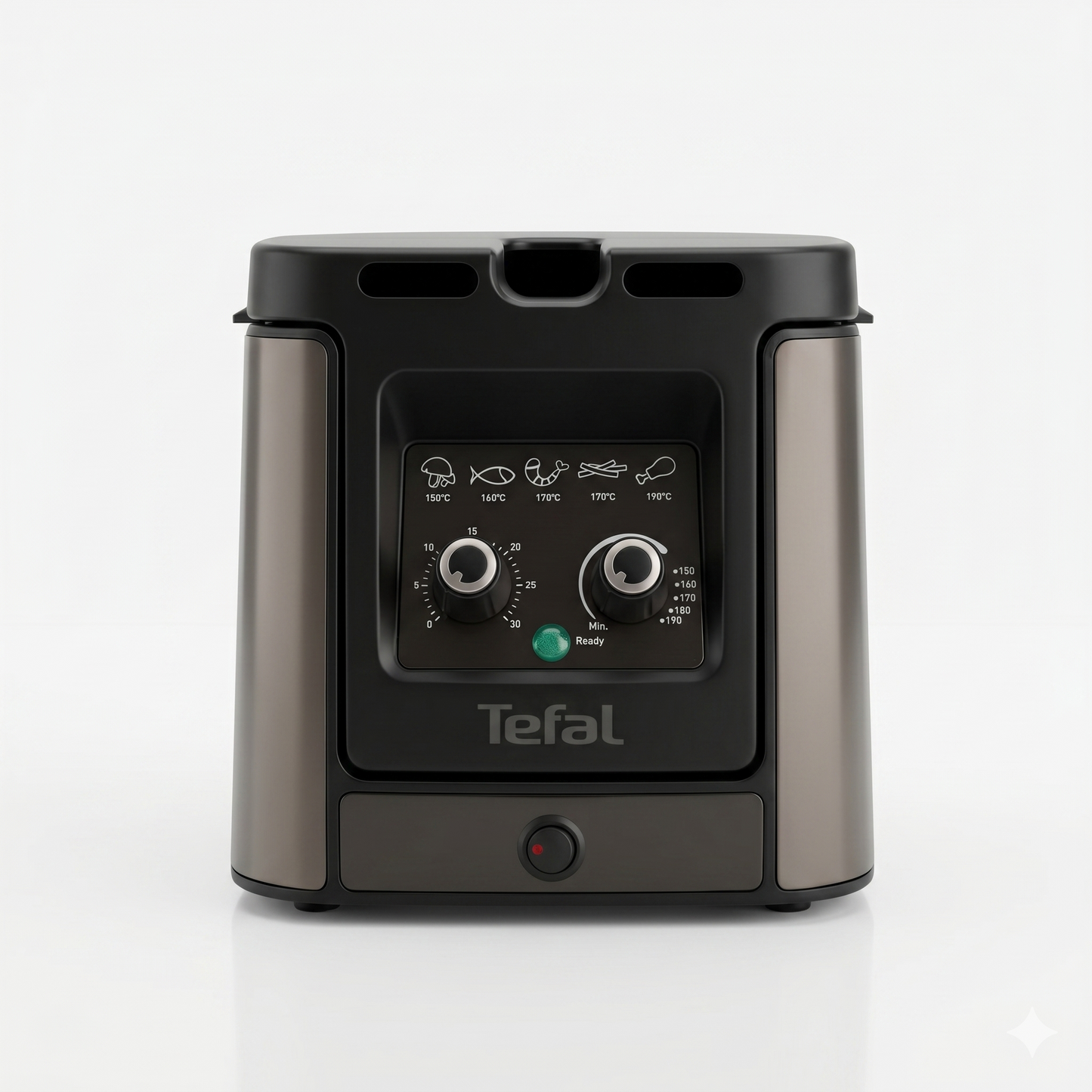 Friteuse Électrique Premium – Design Noir Mat, Double Molette et Hublot XXL