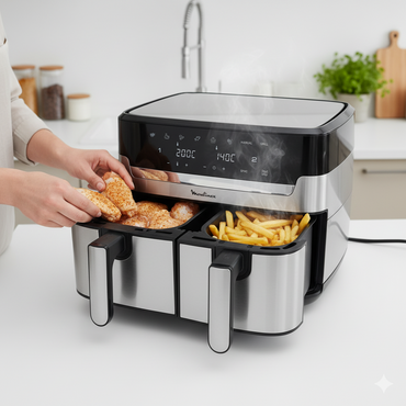 Dual Easy Fry & Grill Moulinex – Friteuse Double Tiroir Intelligente