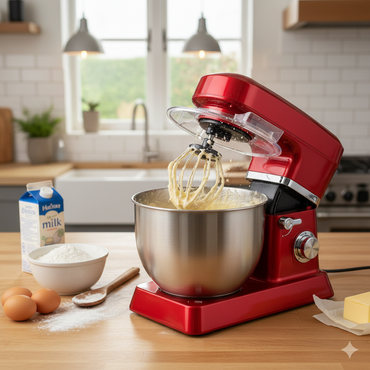 Robot Pâtissier Bomann 1200W Rouge - Robot de Cuisine Multifonction Haute Performance