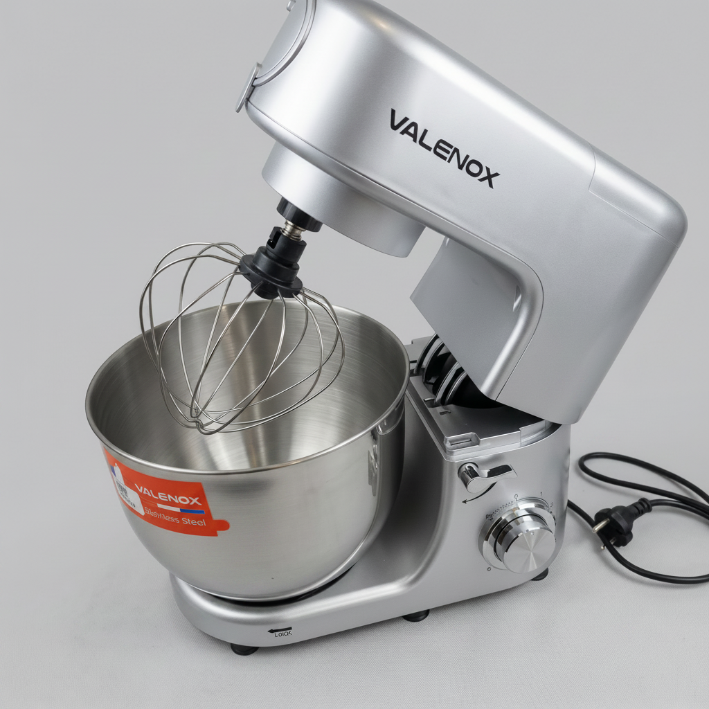 Robot Pétrisseur Pâtissier Valenox – Robot de Cuisine Multifonction Gris Silver Pro