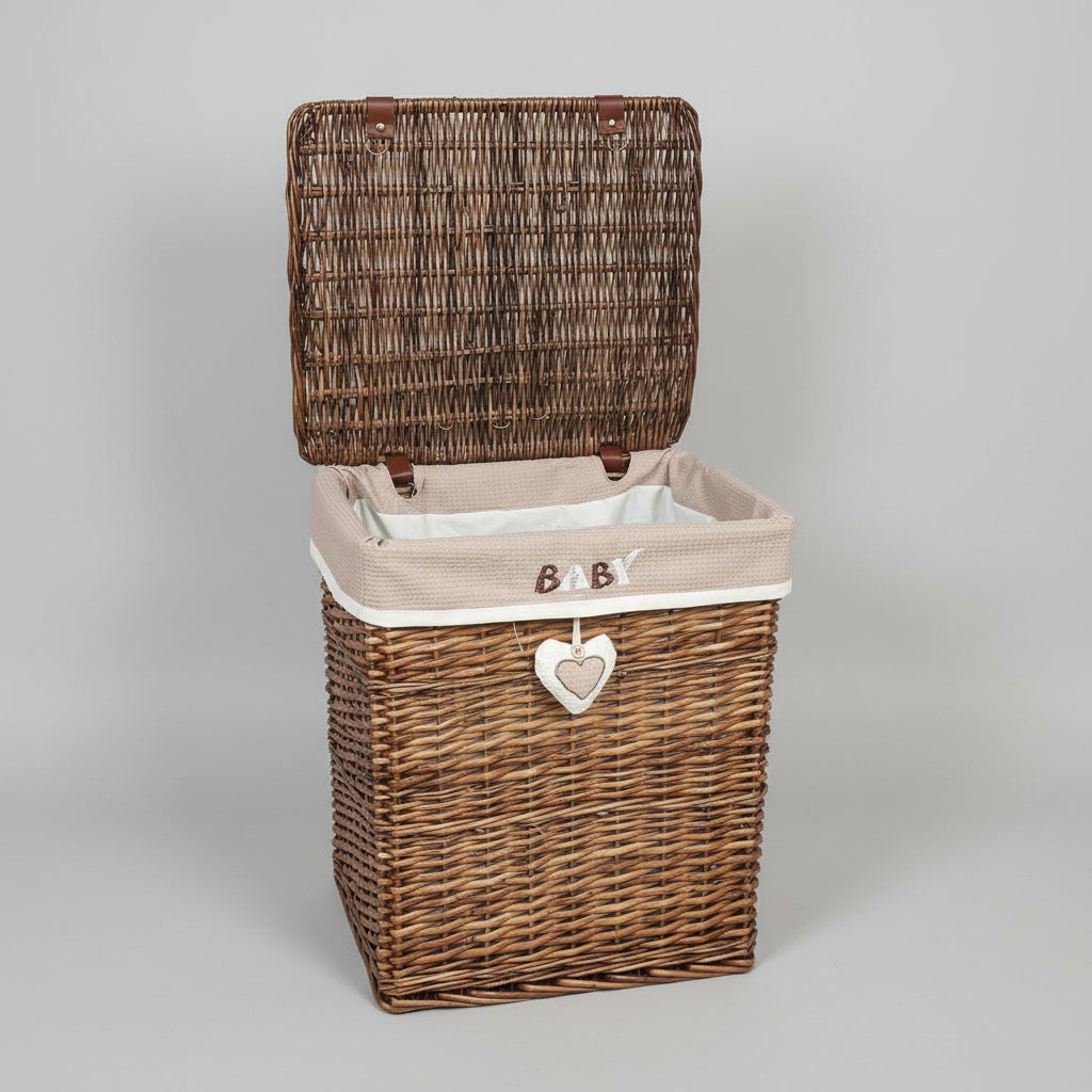 Panier de Rangement Bébé en Osier & Peluche Mouton
