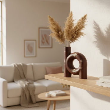 Vase Asymétrique Berbère en Terre Cuite Gravée – Design Artistique et Chaleureux