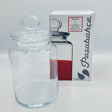 Bocal en Verre avec Couvercle Paşabahçe – Boîte de Conservation Élégante
