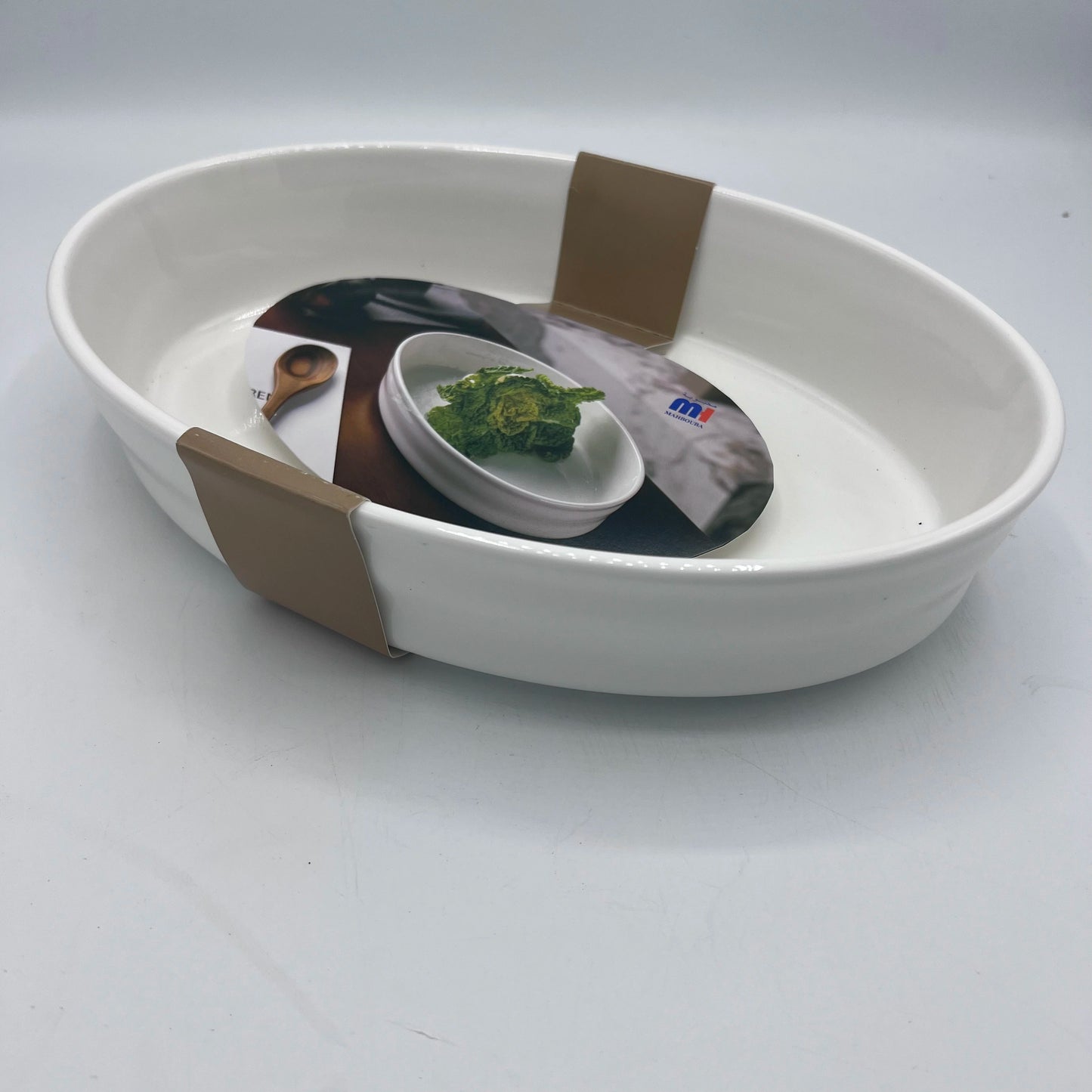Plat Ovale en Céramique Blanche pour Four et Service