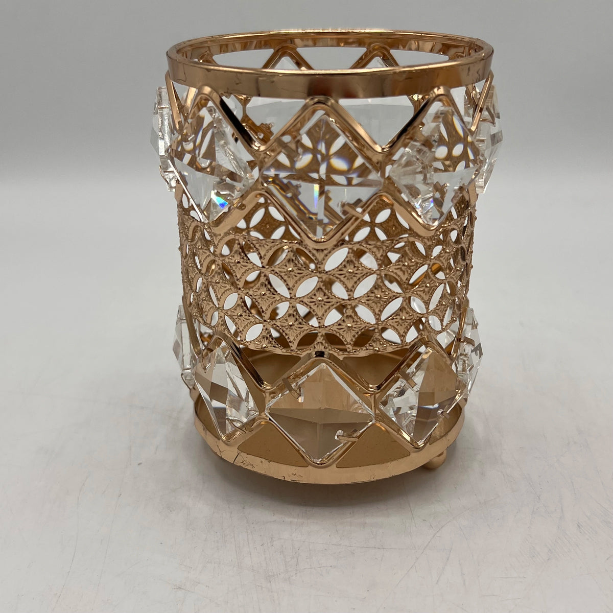 Pots Décoratifs en Cristal et Métal Doré - Style Luxueux