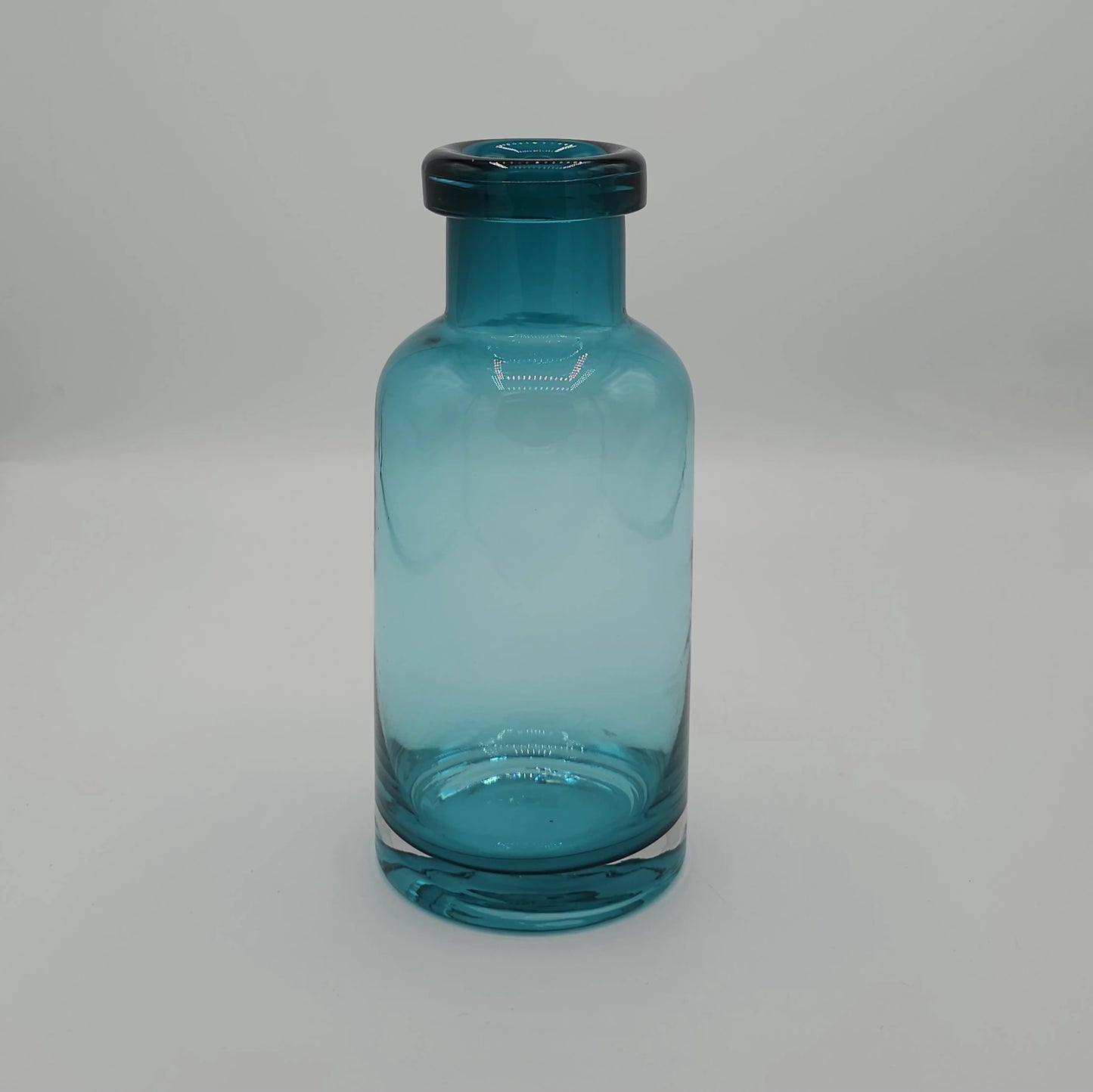 Vase Bouteille en Verre Lisse Bleu Sarcelle – Design Épuré & Contemporain