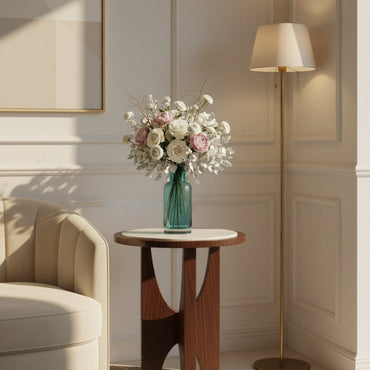 Vase Bouteille en Verre Lisse Bleu Sarcelle – Design Épuré & Contemporain