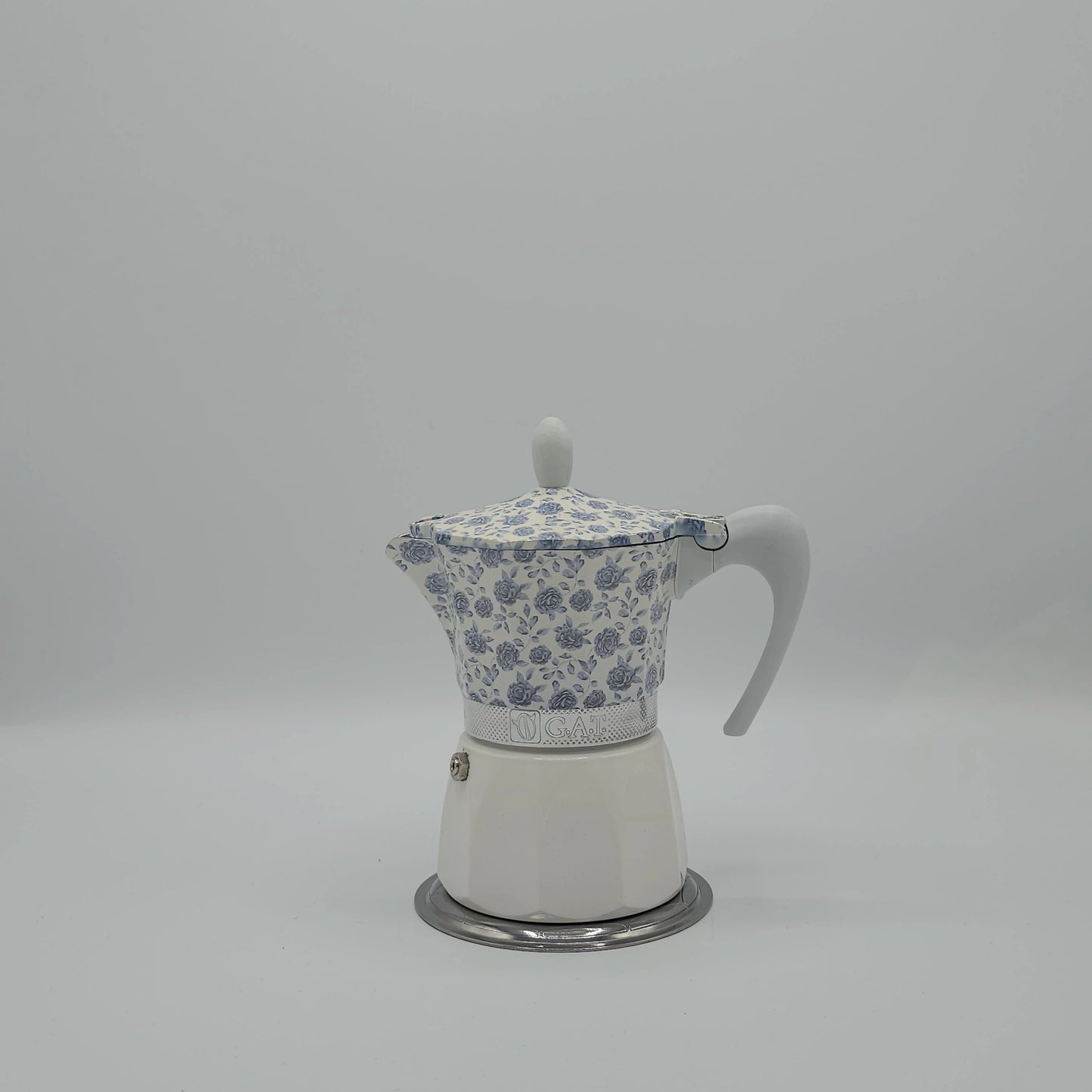 Cafetière Italienne G.A.T. "Rossella" – Design Fleuri & Aluminium Premium | 3 Tasses