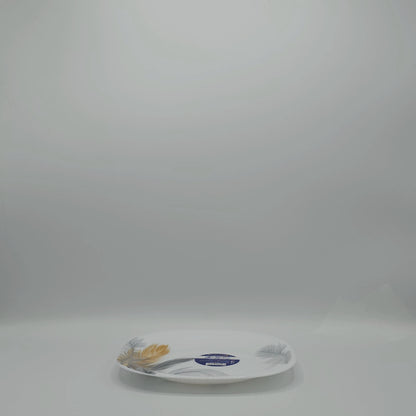 Assiette à Dessert Carrée "Plumes Dorées" – Opal Glass Premium