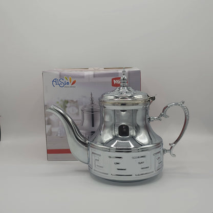 Théière Royale en Acier Inoxydable AlSie – Design Traditionnel Gravé & Finition Miroir