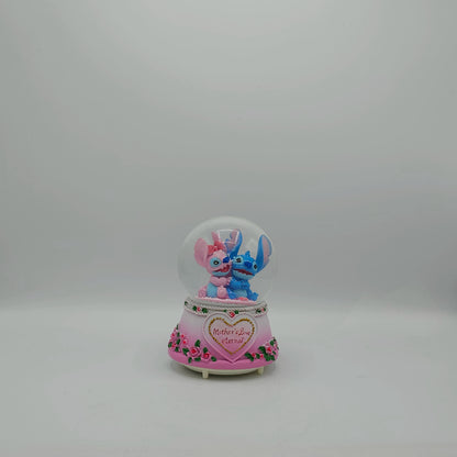 Boule à Neige Stitch & Angel "Amour Éternel" – Boîte à Musique Décorative Disney Style