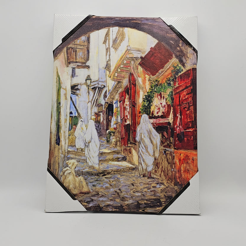 Tableau Toile Casbah d'Alger – Scène de Vie Orientale Impressionniste