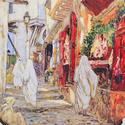 Tableau Toile Casbah d'Alger – Scène de Vie Orientale Impressionniste
