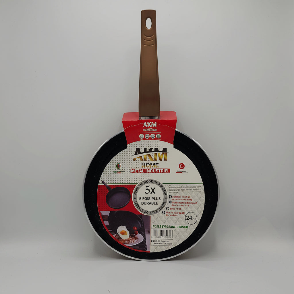 Poêle en Granit Cristal AKM Home 24 cm – Ultra Résistante & Revêtement 5x Plus Durable