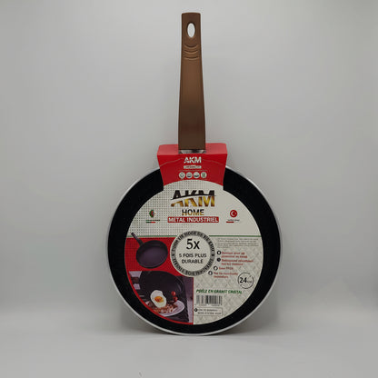 Poêle en Granit Cristal AKM Home 24 cm – Ultra Résistante & Revêtement 5x Plus Durable