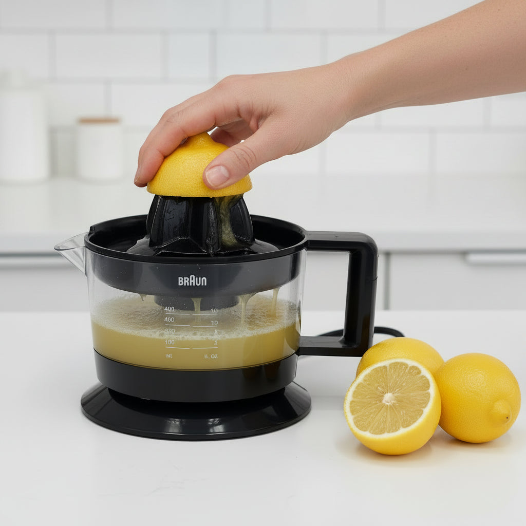 Presse-Agrumes Électrique Braun CitrusQuick 1 – Contrôle de la Pulpe & Rotation Bidirectionnelle
