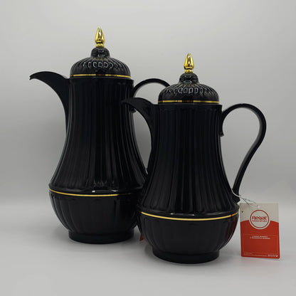 Duo de Carafes Isothermes "Royal Black & Gold" – Set de Thermos Design Oriental