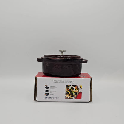 Mini Cocotte Ovale en Fonte Émaillée Rouge Cerise – Cuisson Saveur & Service à Table