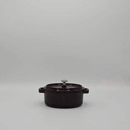 Mini Cocotte Ovale en Fonte Émaillée Rouge Cerise – Cuisson Saveur & Service à Table
