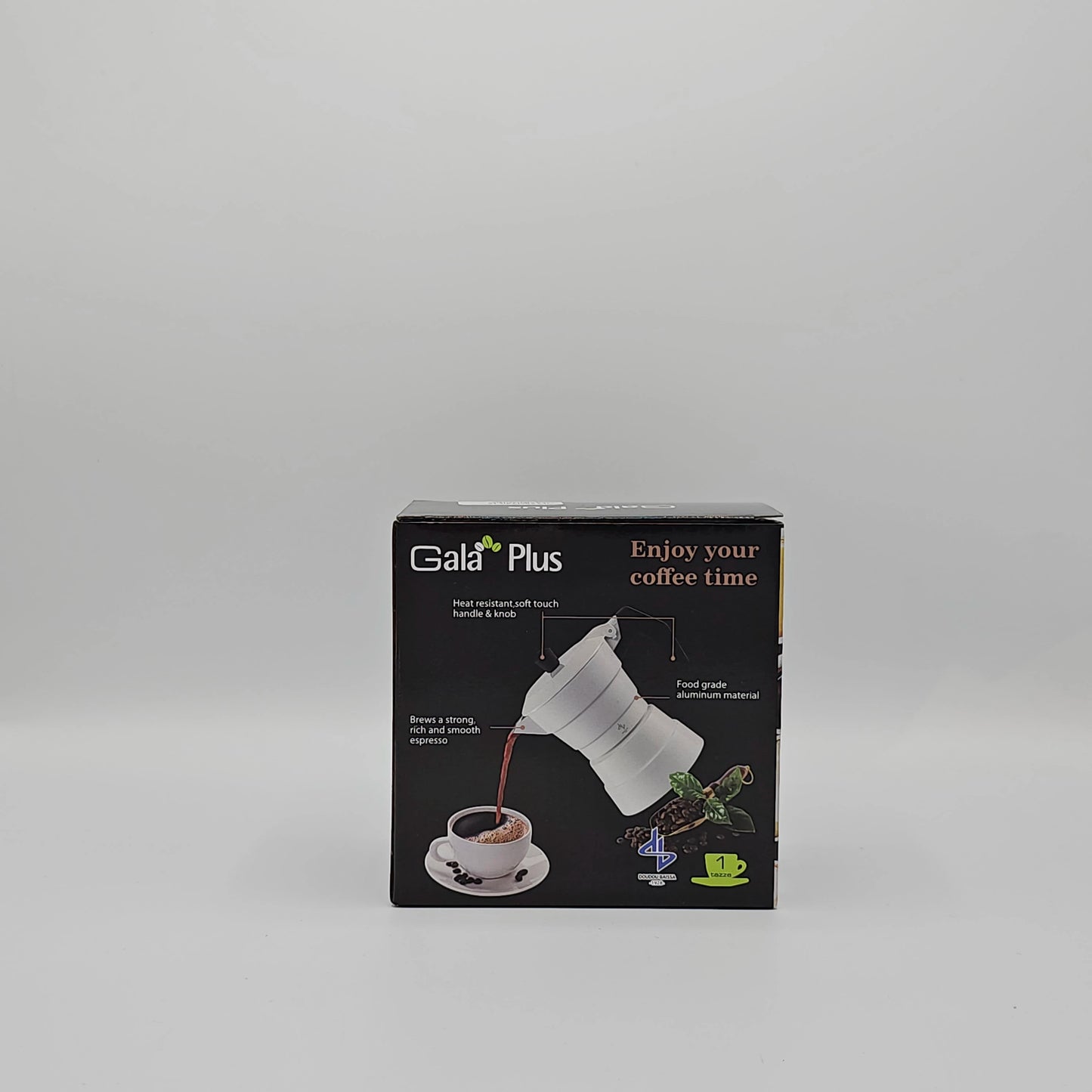 Cafetière Moka Italienne Gala Plus - Espresso Riche & Authentique (1 Tasse)