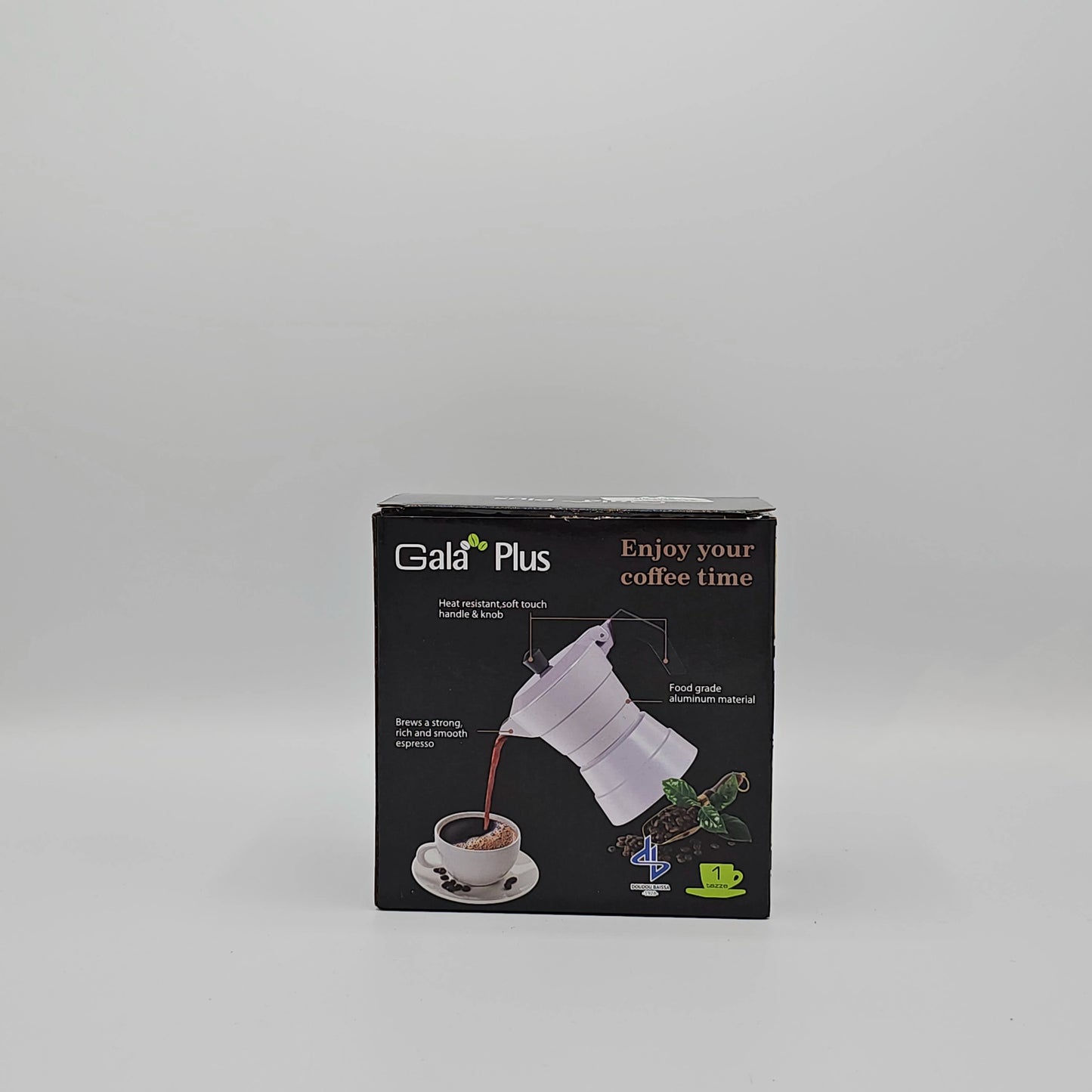 Cafetière Moka Italienne Gala Plus Cream – Design Épuré & Espresso Onctueux (1 Tasse)