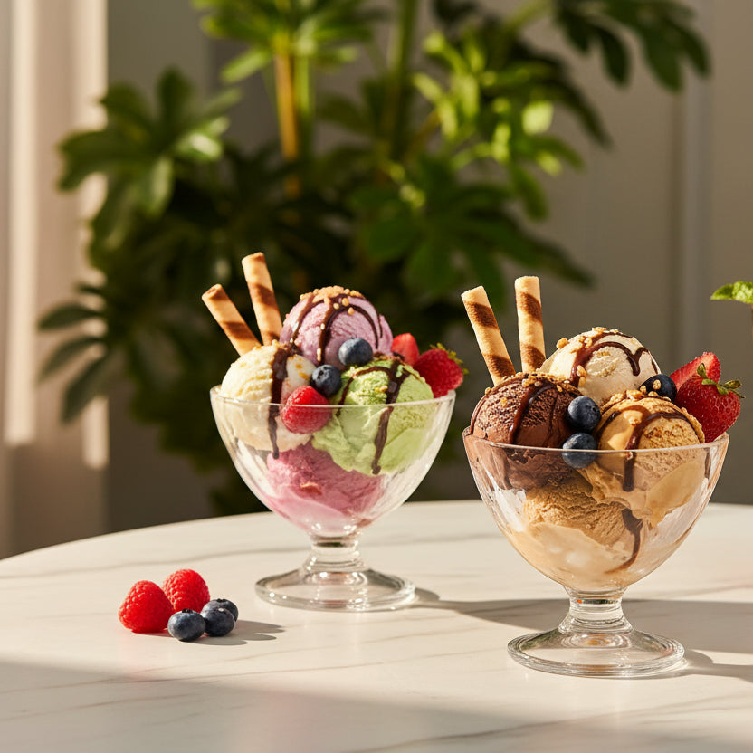 Set de 6 Coupes à Glace Quartz en Verre Cristallin – 37,5 cl | Design Élégant & Durable