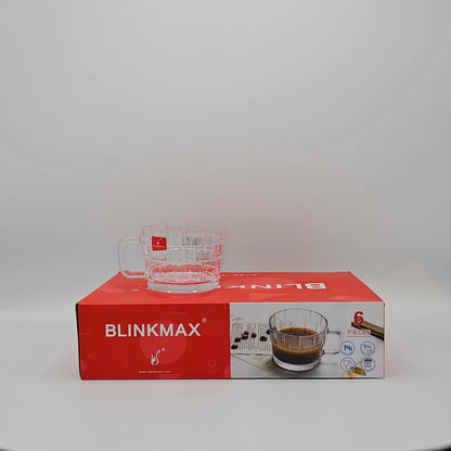 Set de 6 Tasses en Verre Texturé Blinkmax – Élégance Givrée pour Café & Thé