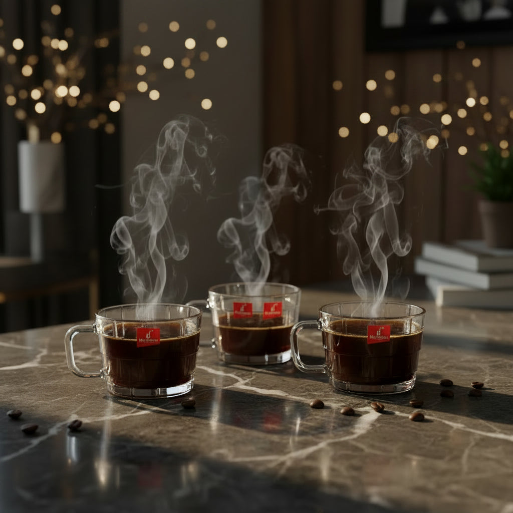 Set de 6 Tasses en Verre Texturé Blinkmax – Élégance Givrée pour Café & Thé