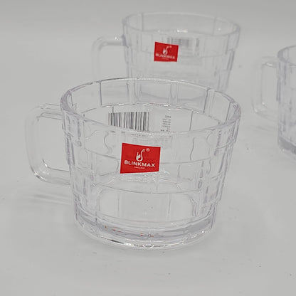 Set de 6 Tasses en Verre Texturé Blinkmax – Élégance Givrée pour Café & Thé