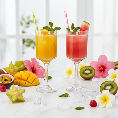 Set de 6 Verres à Pied Borgo Forte par Borgonovo – Design Nervuré Premium, 27 cl