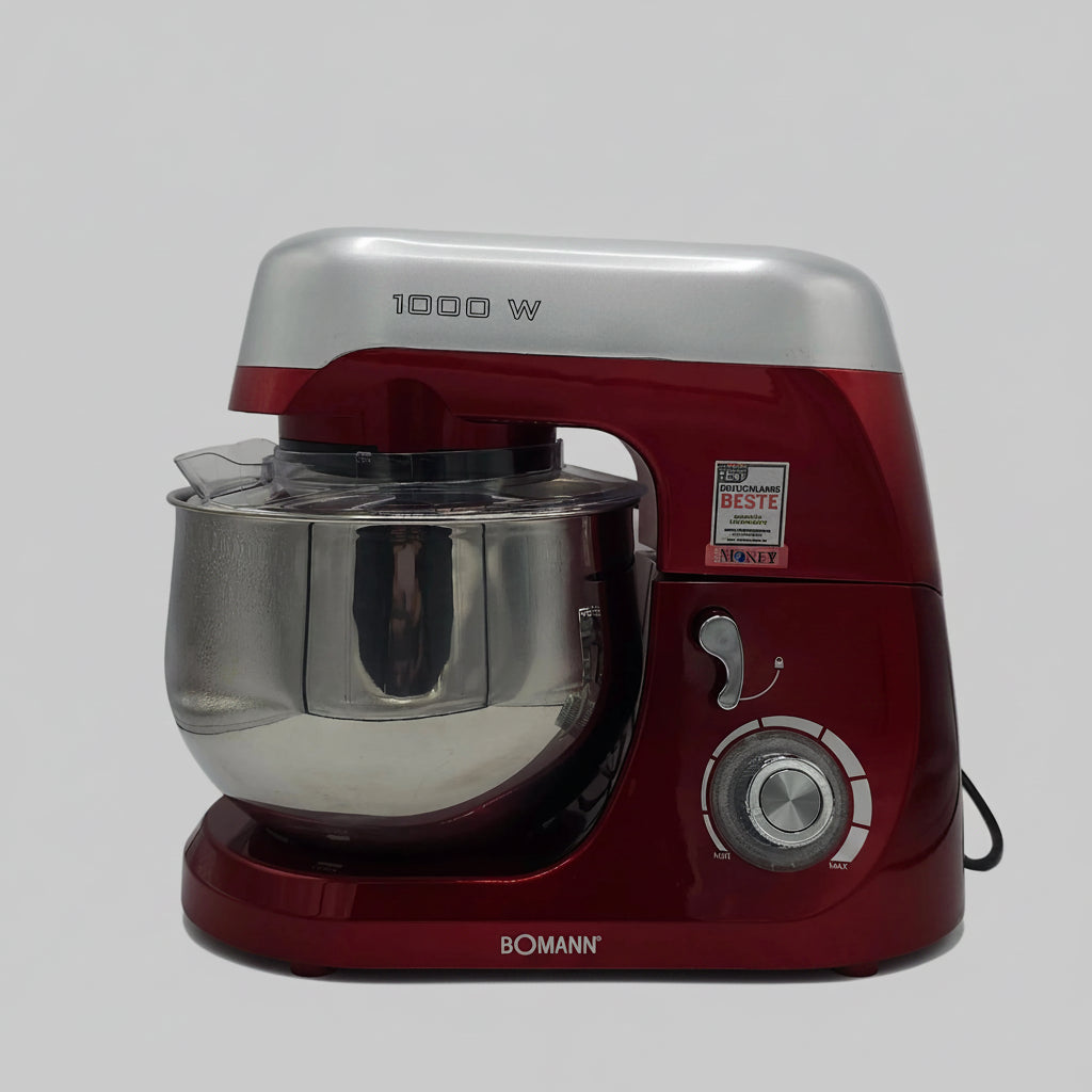 Robot Pâtissier Bomann 1000W – Édition Rouge Rubis & Inox