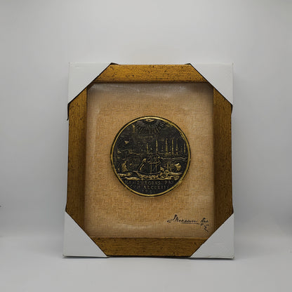 Tableau d'Art Mural "Hamburgens Pax Cum Algeritis 1751" – Médaille Historique Encadrée