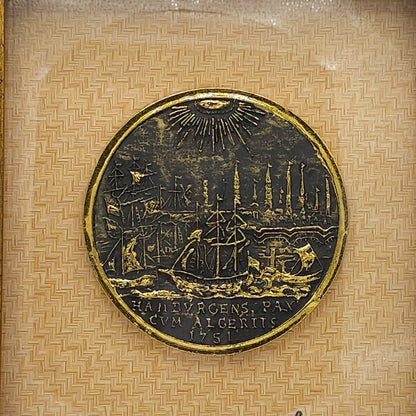 Tableau d'Art Mural "Hamburgens Pax Cum Algeritis 1751" – Médaille Historique Encadrée
