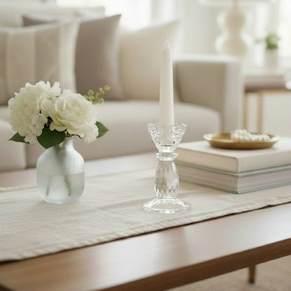 Bougeoir en Cristal Taillé Premium – Éclat Diamant & Design Élégant