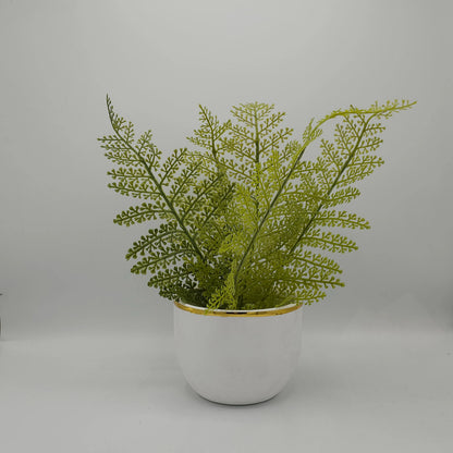 Plante de Fougère Artificielle en Pot Blanc Chic – Déco Intérieure Naturelle & Élégante