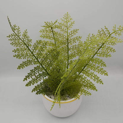 Plante de Fougère Artificielle en Pot Blanc Chic – Déco Intérieure Naturelle & Élégante