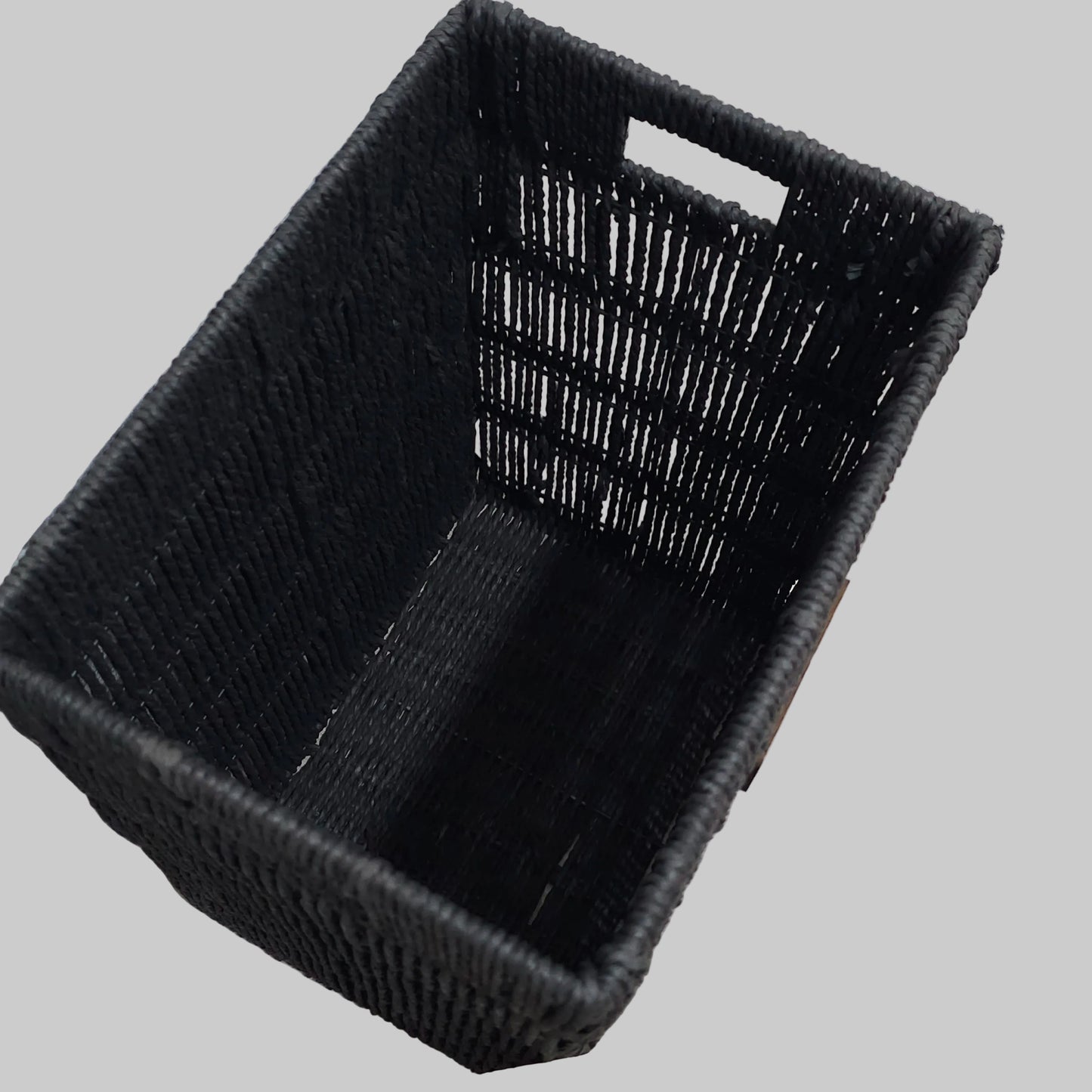 Panier à Linge Design "Home" en Osier Noir – Élégance & Rangement Naturel