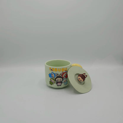 Mug Labubu Kawaii avec Couvercle et Figurine 3D - Tasse en Céramique Premium