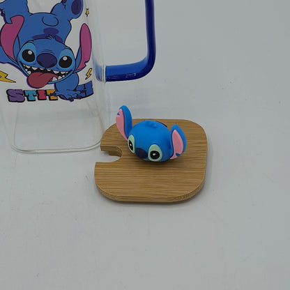 Verre à Smoothie Stitch avec Couvercle Bambou et Paille - Mug Design Kawaii