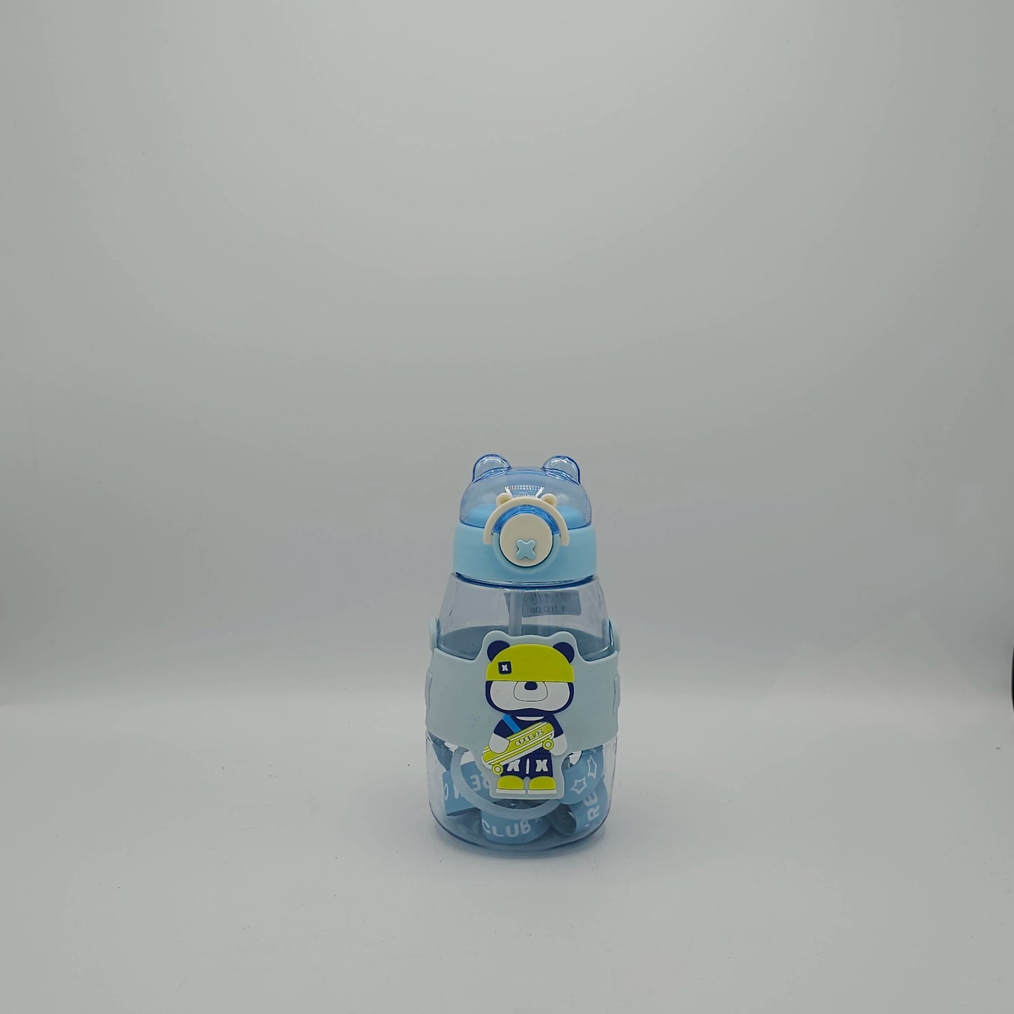 Gourde Enfant "Petit Ours Skateur" – Bouteille Anti-Fuite avec Paille et Bandoulière
