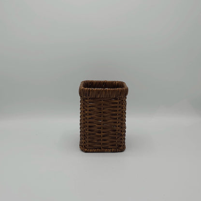 Panier de Rangement Carré Tressé Noir – Style Rotin Élégant & Durable