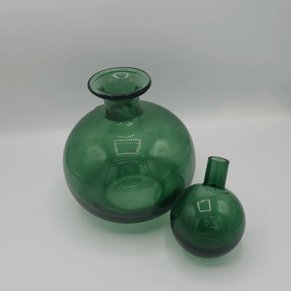 Carafe Sphérique en Verre Vert Émeraude – Flacon Décoratif Haute Couture