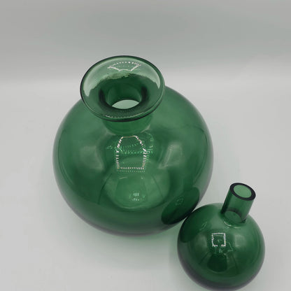 Carafe Sphérique en Verre Vert Émeraude – Flacon Décoratif Haute Couture