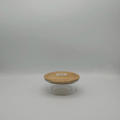 Bol de Conservation en Verre Borosilicate avec Couvercle en Bambou Hermétique