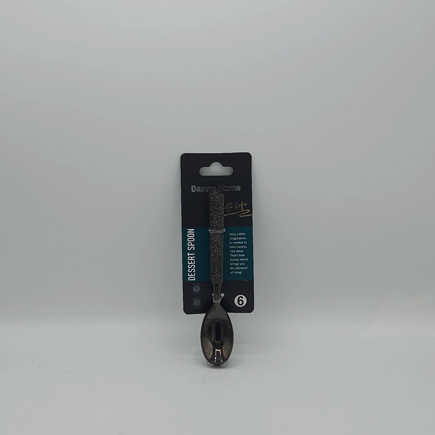 Lot de 6 Cuillères à Dessert Premium Noir Martelé - Danny Home