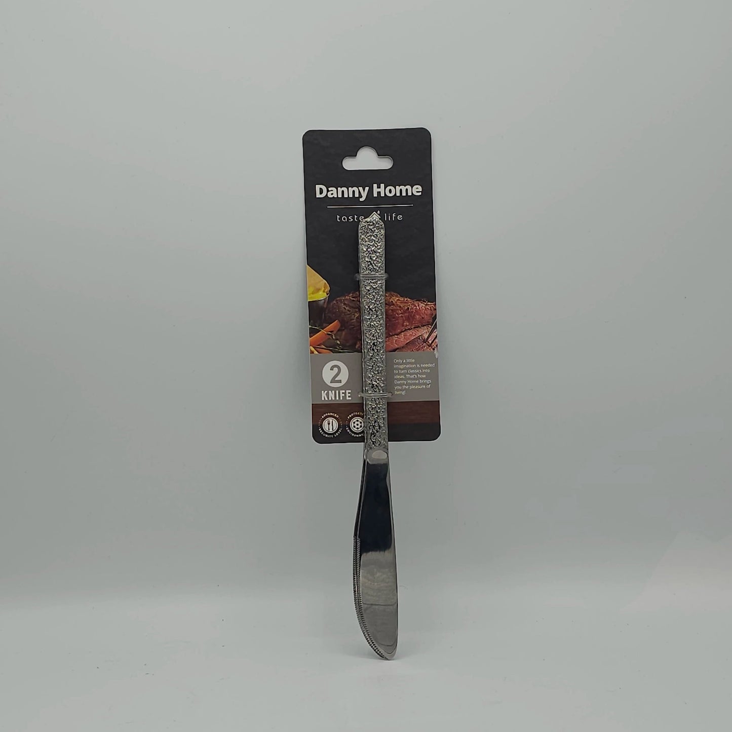Lot de 2 Couteaux à Steak Premium avec Manche Martelé - Danny Home